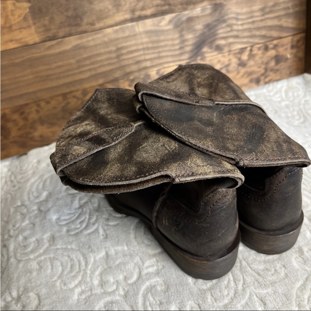 Ariat Men Sz 8D Boots Rambler Antiqued Brown Square Toe Western Pull On 10025171 - Picture 10 of 11